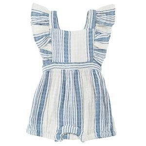 Mimi & Maggie Penelope Stripe Ruffle Apron Romper